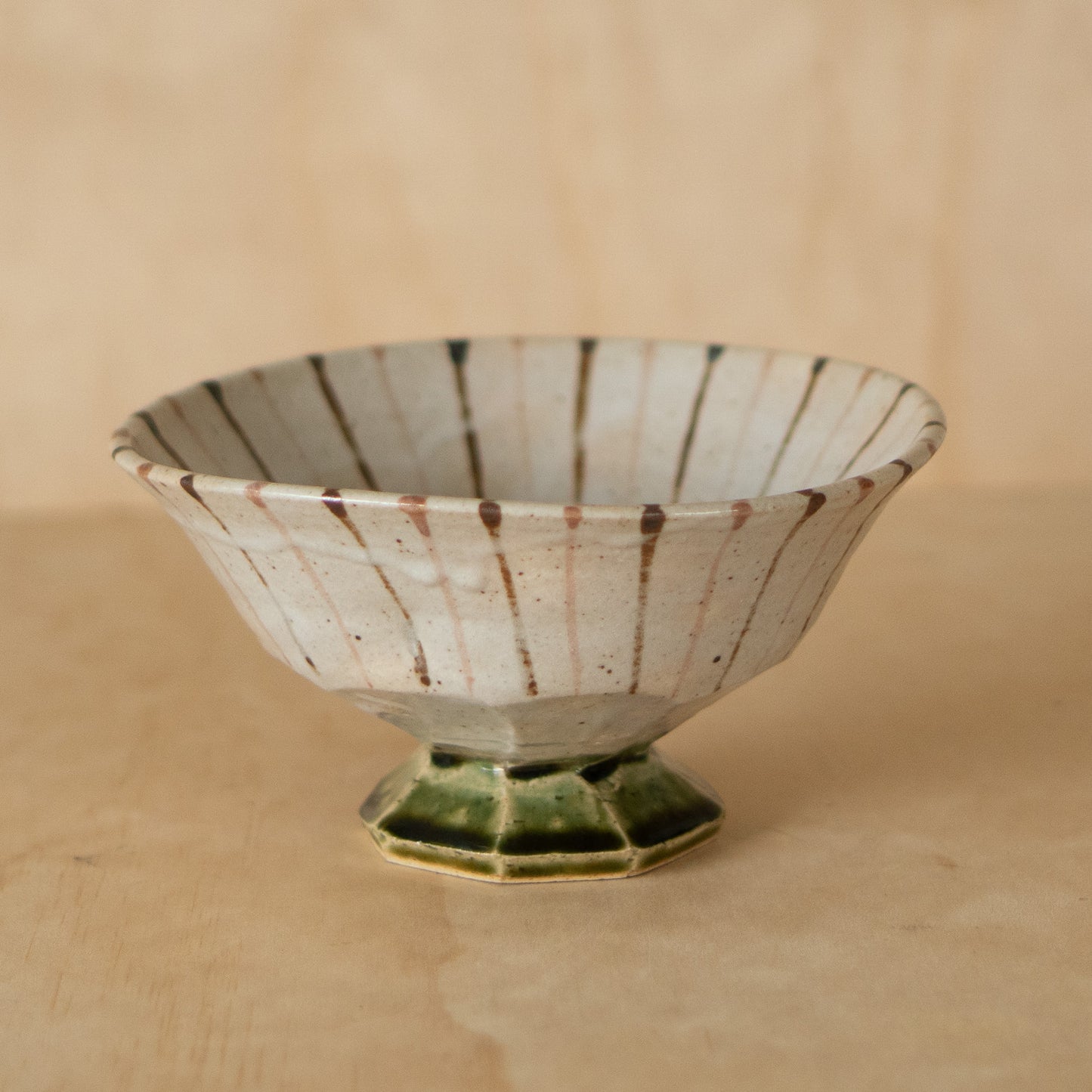 Vintage Japanese Stripey Footed Bowl