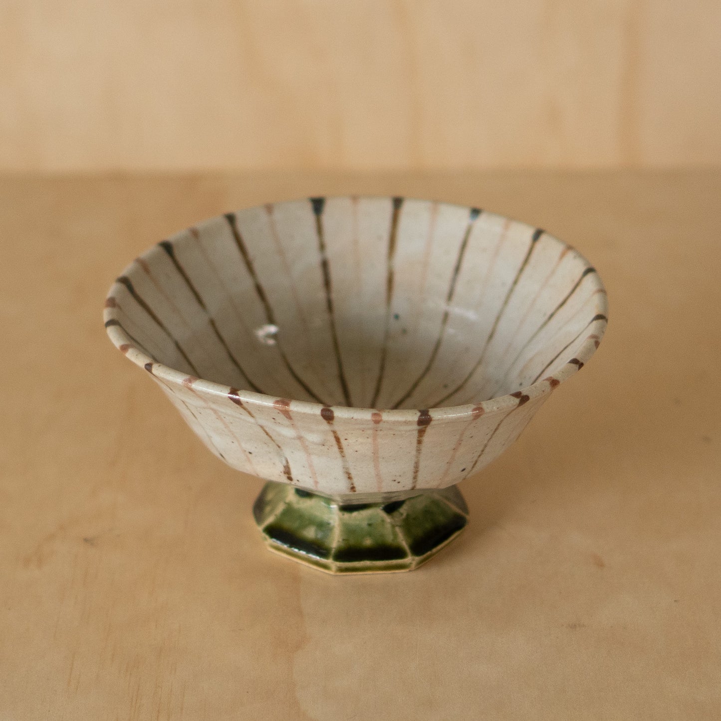 Vintage Japanese Stripey Footed Bowl