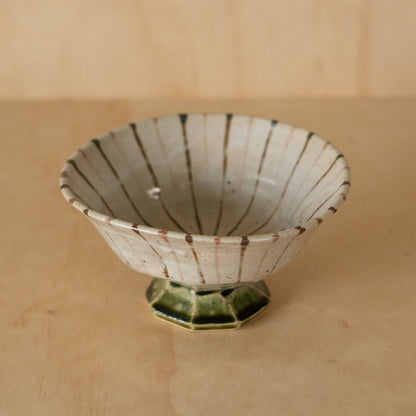 Vintage Japanese Stripey Footed Bowl