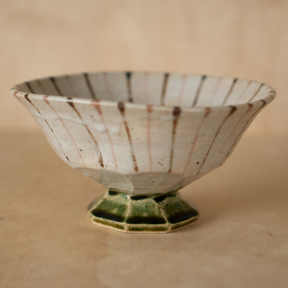 Vintage Japanese Stripey Footed Bowl