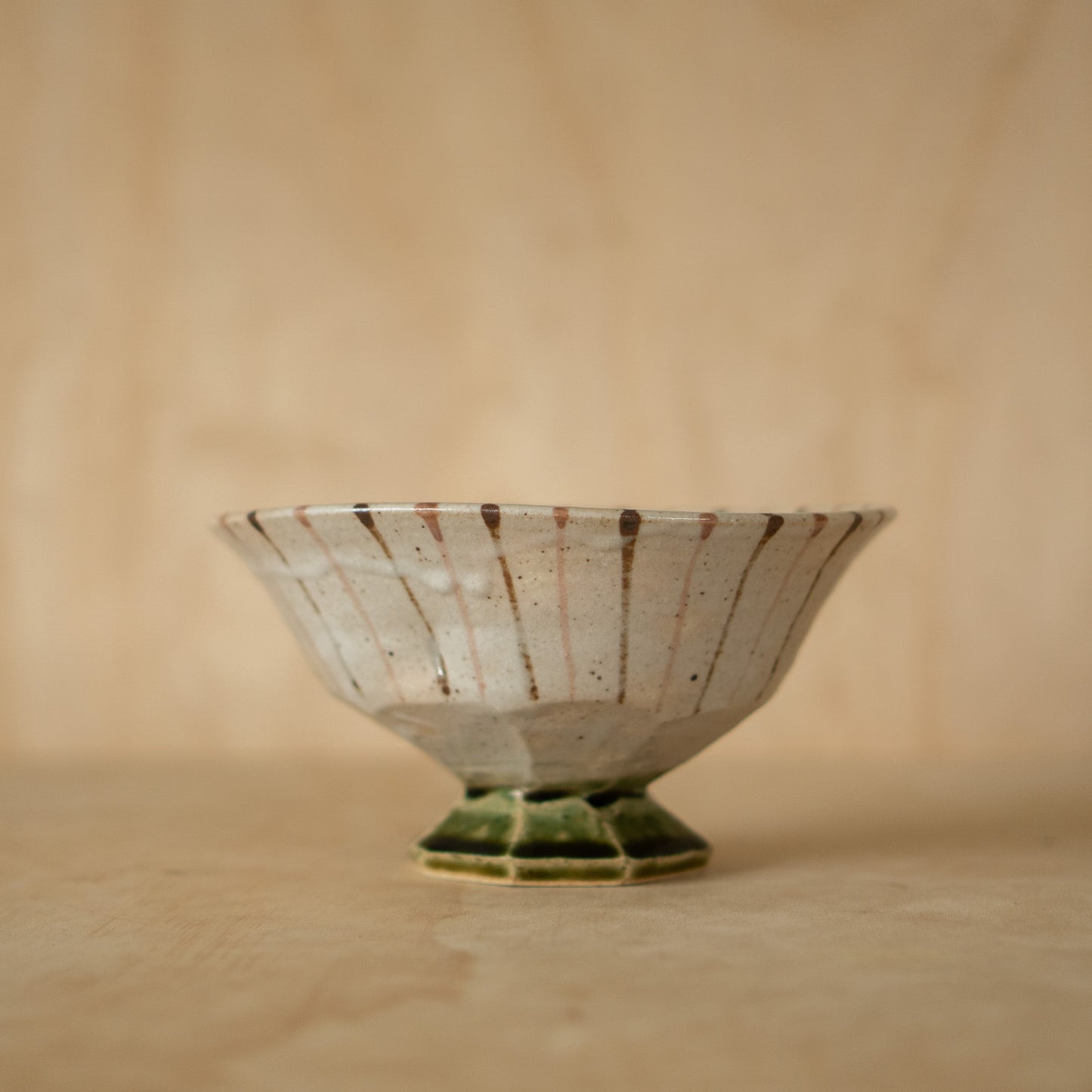 Vintage Japanese Stripey Footed Bowl
