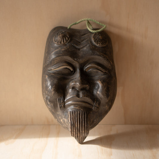 Vintage Japanese Pottery Decorative Noh Mask - Okina