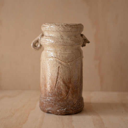 Vintage Japanese Wabi Sabi Mino Glazed Vase