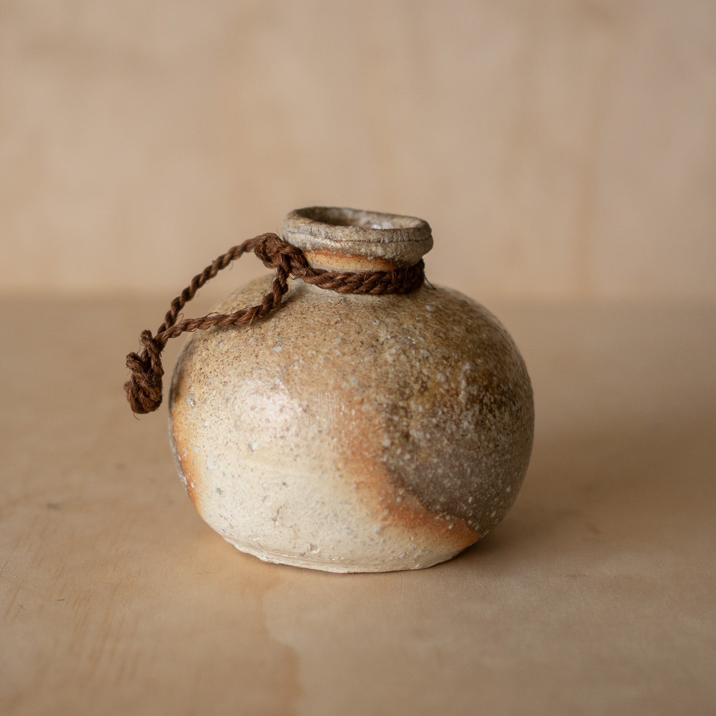 Vintage Japanese Shigaraki ceramic wood fired vase