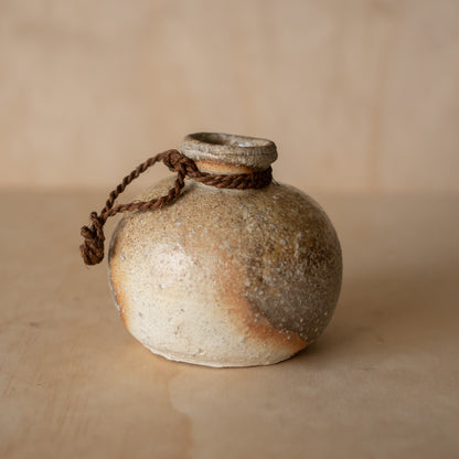 Vintage Japanese Shigaraki ceramic wood fired vase