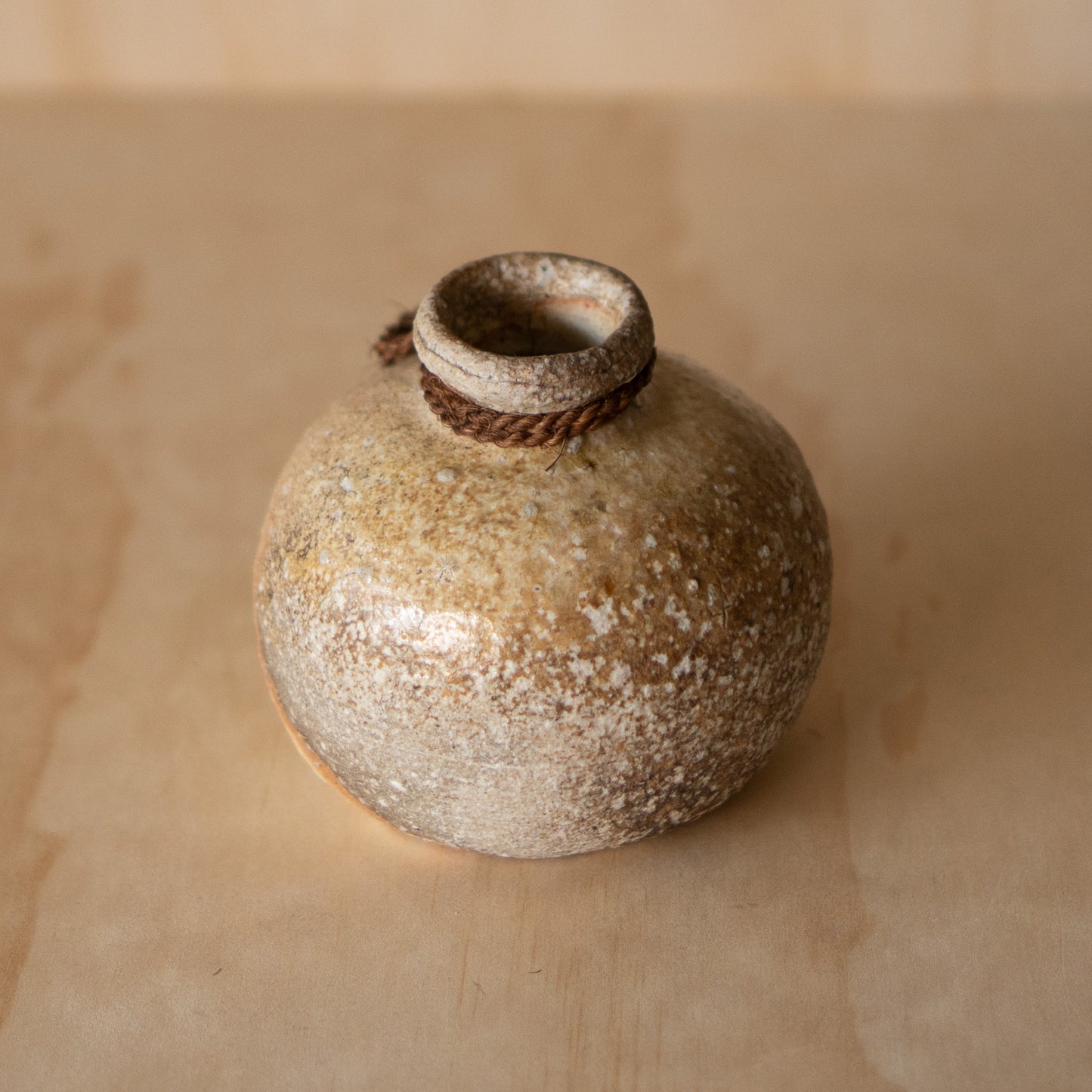 Vintage Japanese Shigaraki ceramic wood fired vase