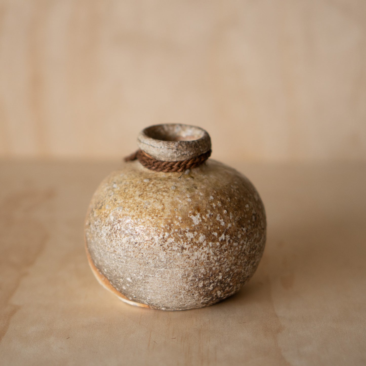Vintage Japanese Shigaraki ceramic wood fired vase