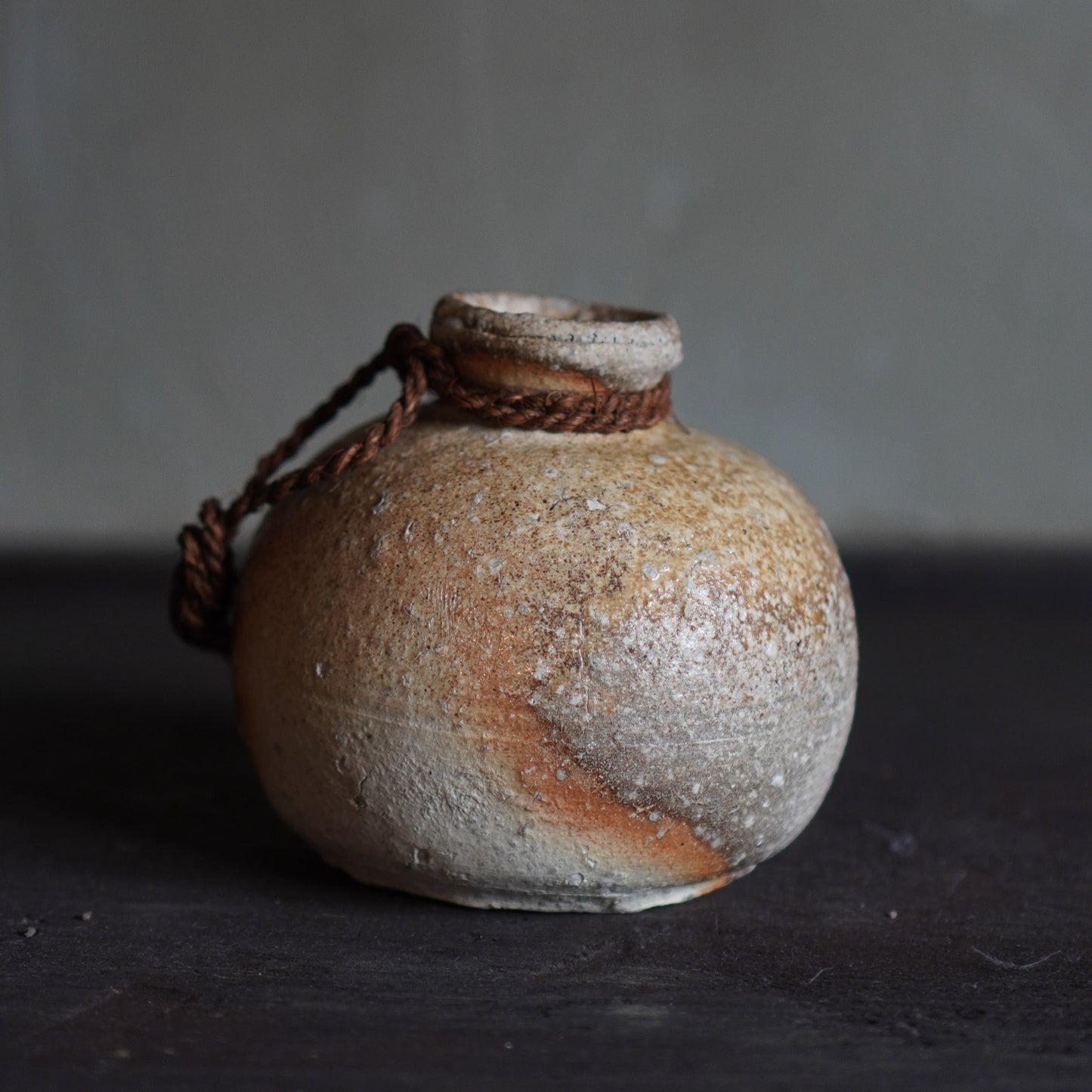 Vintage Japanese Shigaraki ceramic wood fired vase