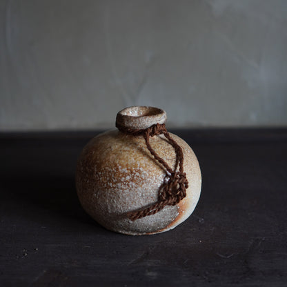 Vintage Japanese Shigaraki ceramic wood fired vase