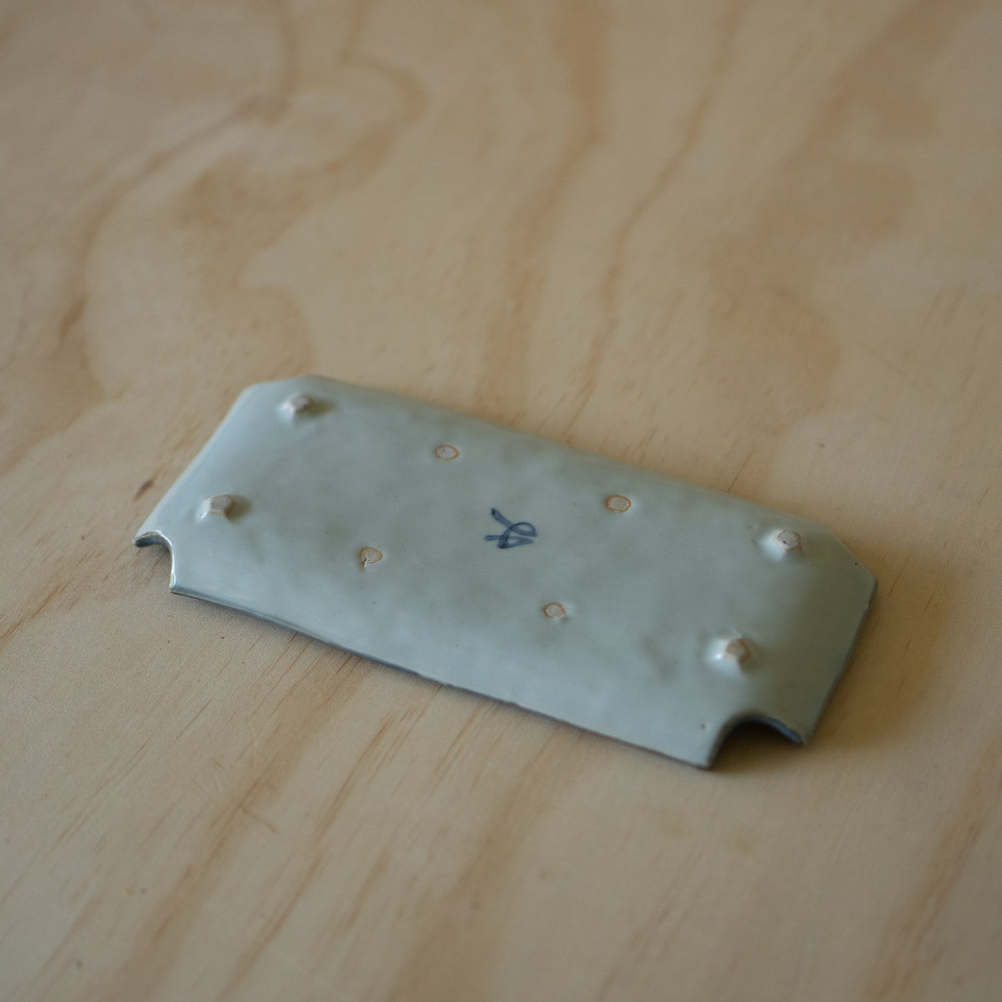 Vintage Japanese Ceramic Sushi Plate - Diamond pattern