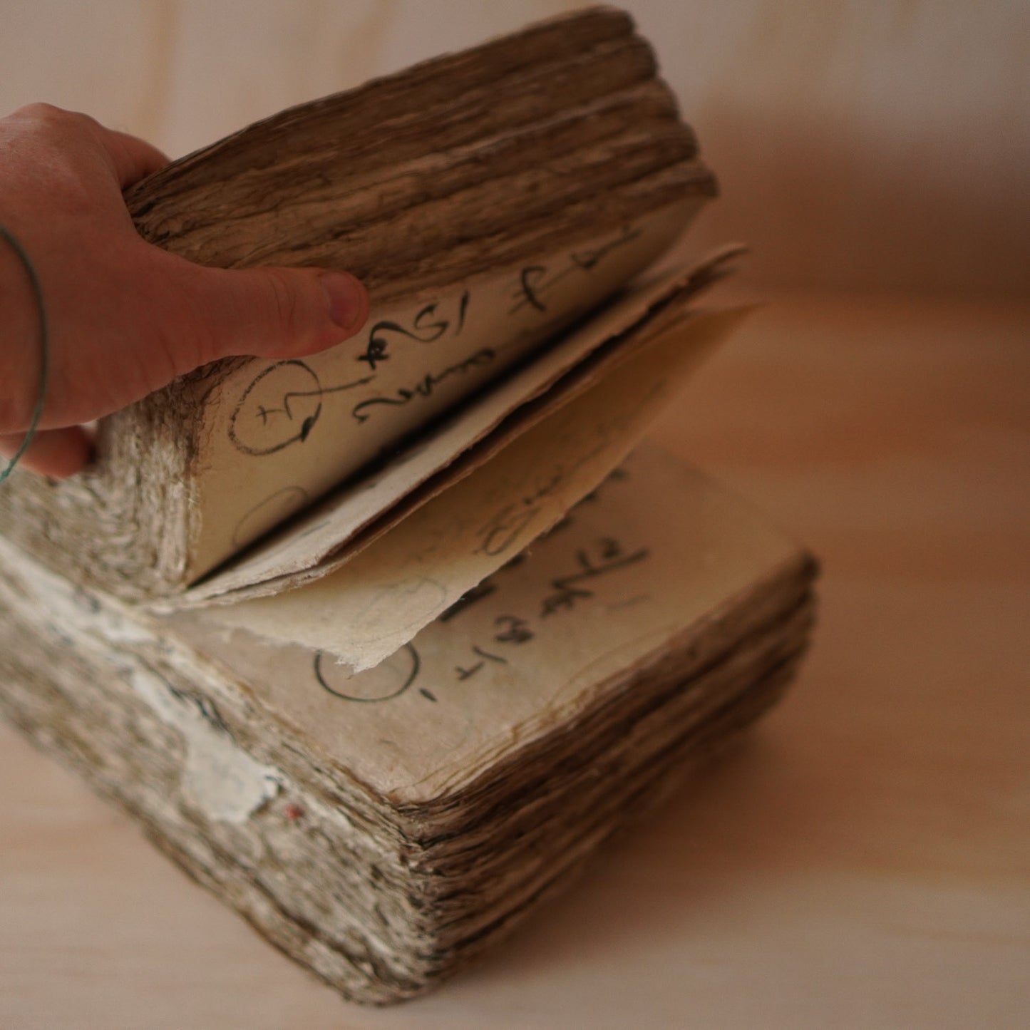Antique Japanese Extra Thick Daifuku-cho Washi Paper Ledger Book