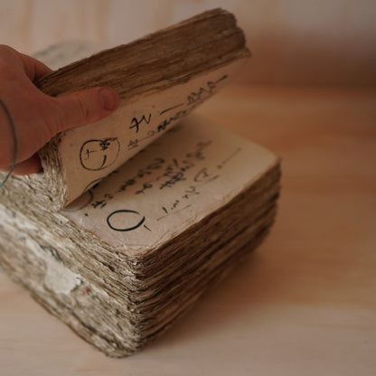Antique Japanese Extra Thick Daifuku-cho Washi Paper Ledger Book