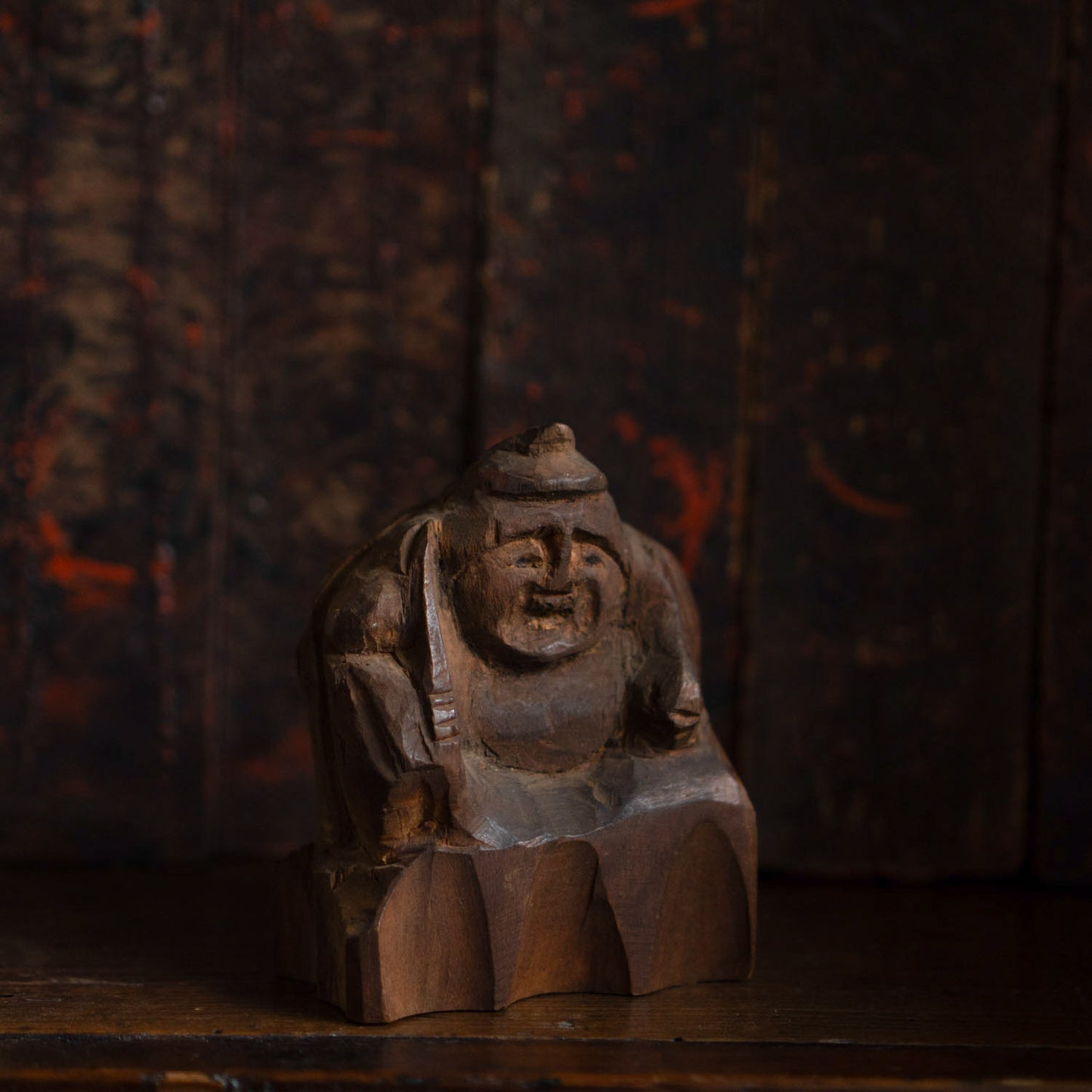 Antique Japanese Carved Ebisu Figure - 03