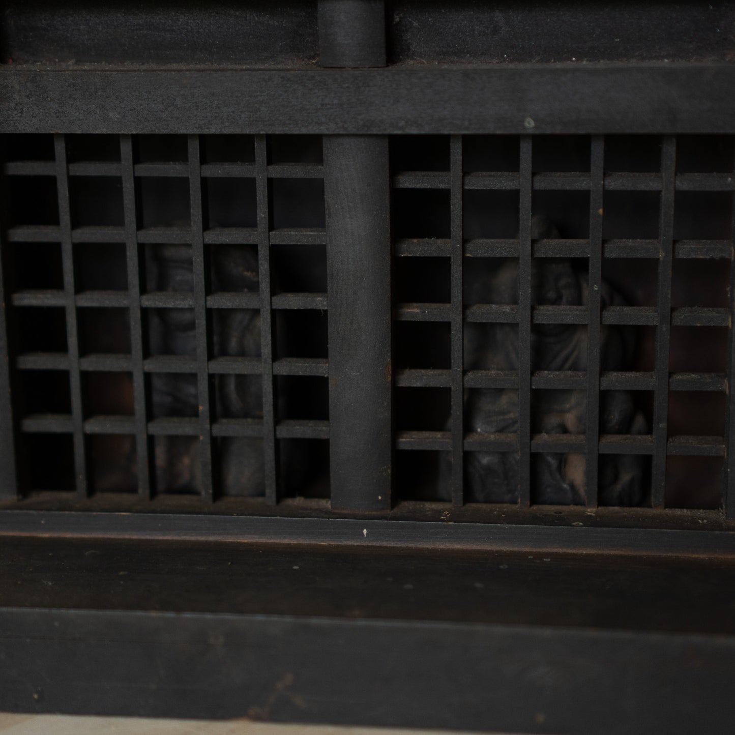 Antique Japanese Household Kamidama Shrine with Daikoku and Ebisu figures