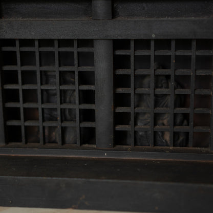 Antique Japanese Household Kamidama Shrine with Daikoku and Ebisu figures