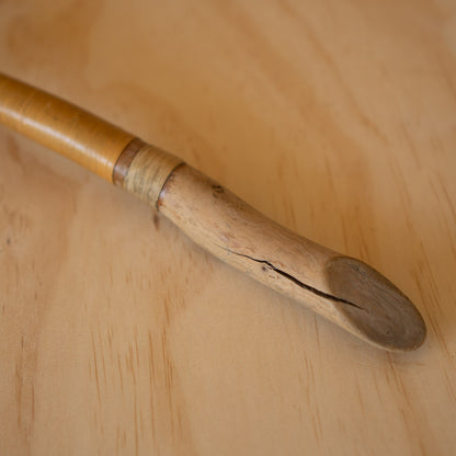 Vintage Japanese Tenkara Tamo Fishing Net with Wood and lacquer handle