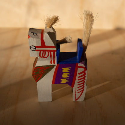 Vintage Japanese Folk Toy Horse - White Miharu Goma in box