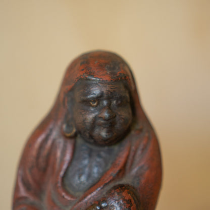 Vintage Japanese Painted Cast Iron Daruma