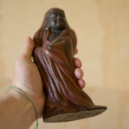 Vintage Japanese Painted Cast Iron Daruma