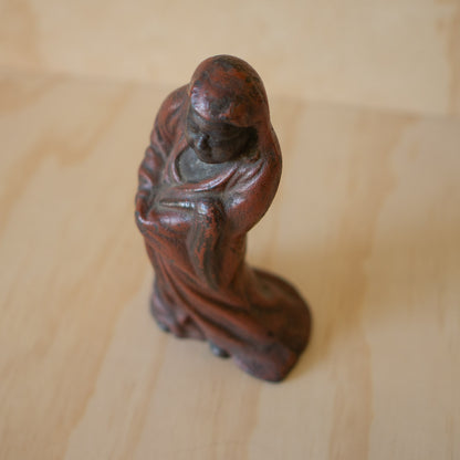 Vintage Japanese Painted Cast Iron Daruma