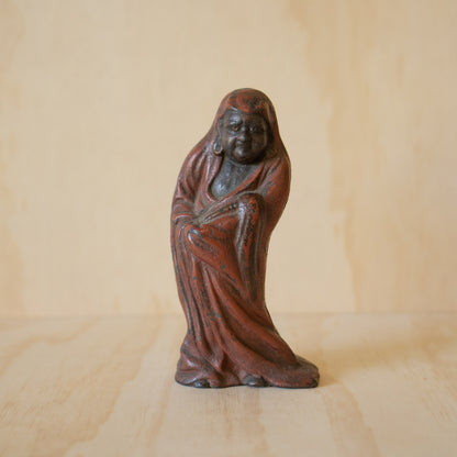 Vintage Japanese Painted Cast Iron Daruma