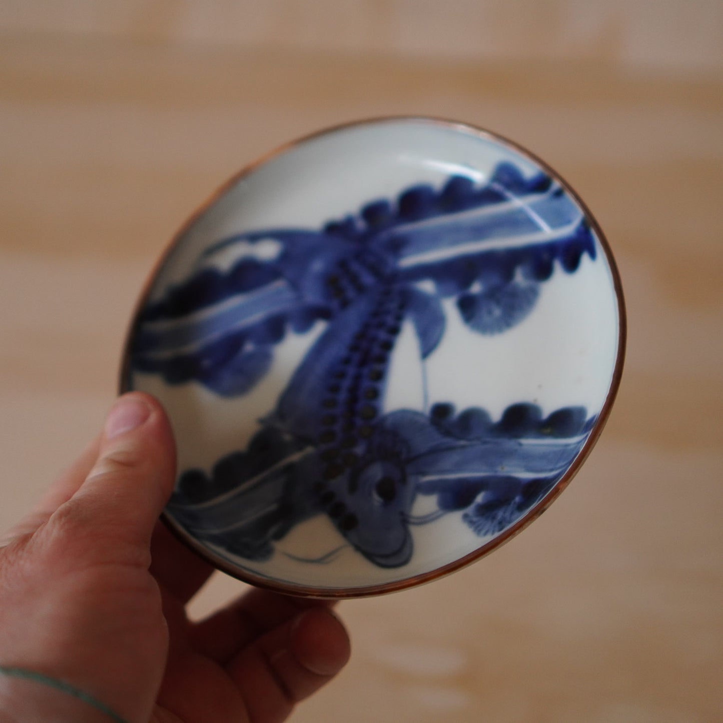 Antique Japanese Imari Ceramic Koi Fish small Plate