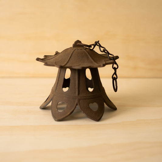 Vintage Japanese Cast Iron Lantern-Style Furin - wind chime