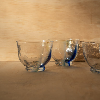 Japanese Blue stripe handmade glass
