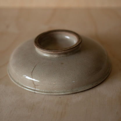 Vintage Japanese Karatsu ceramic serving platter with kintsugi gold repair