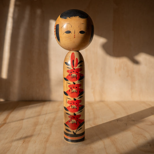 Vintage Tall Japanese Kokeshi Doll - 05