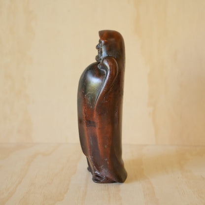Vintage Japanese Patinated Cast Iron Standing Daruma