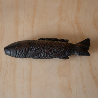 Antique Japanese Carved timber Fish Sculpture - Pot Hook