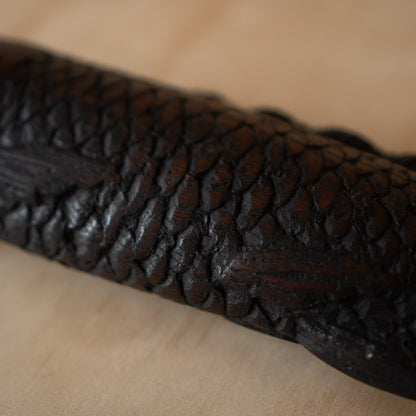 Antique Japanese Carved timber Fish Sculpture - Pot Hook