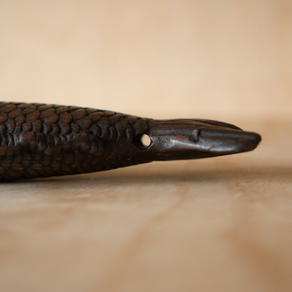 Antique Japanese Carved timber Fish Sculpture - Pot Hook
