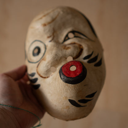 Vintage Japanese Hand Painted Paper Hyottoko Mask