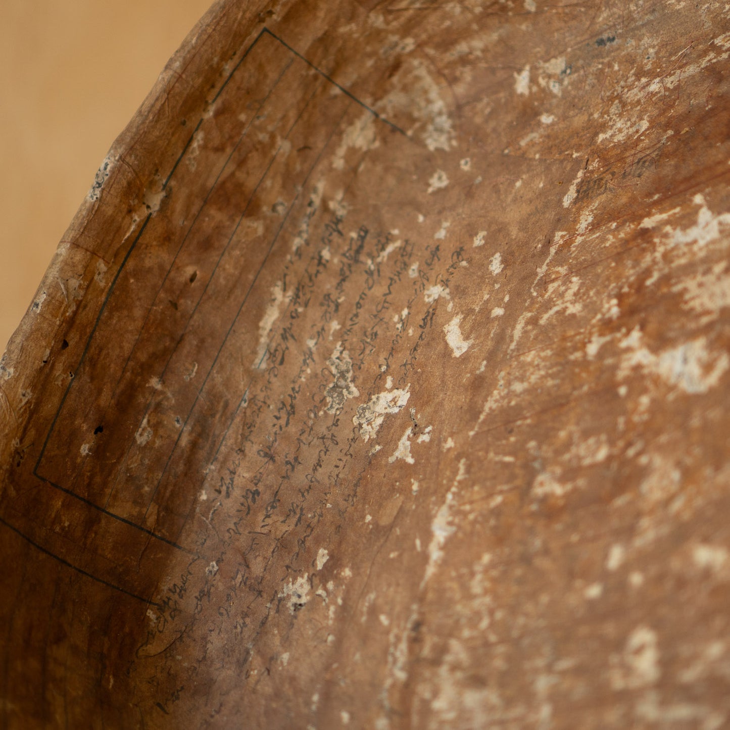 Antique Japanese Paper covered basket - Ikkan bari