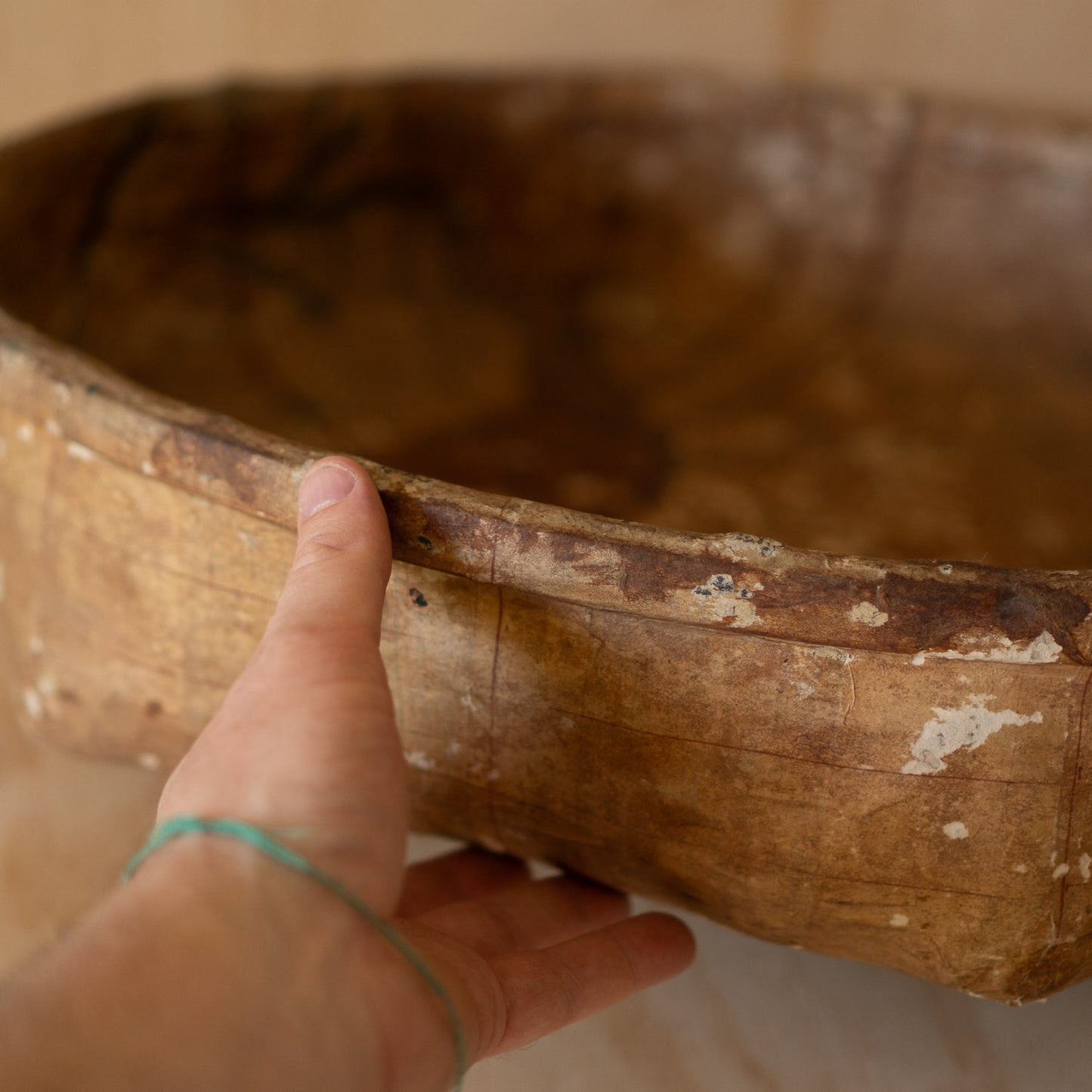Antique Japanese Paper covered basket - Ikkan bari