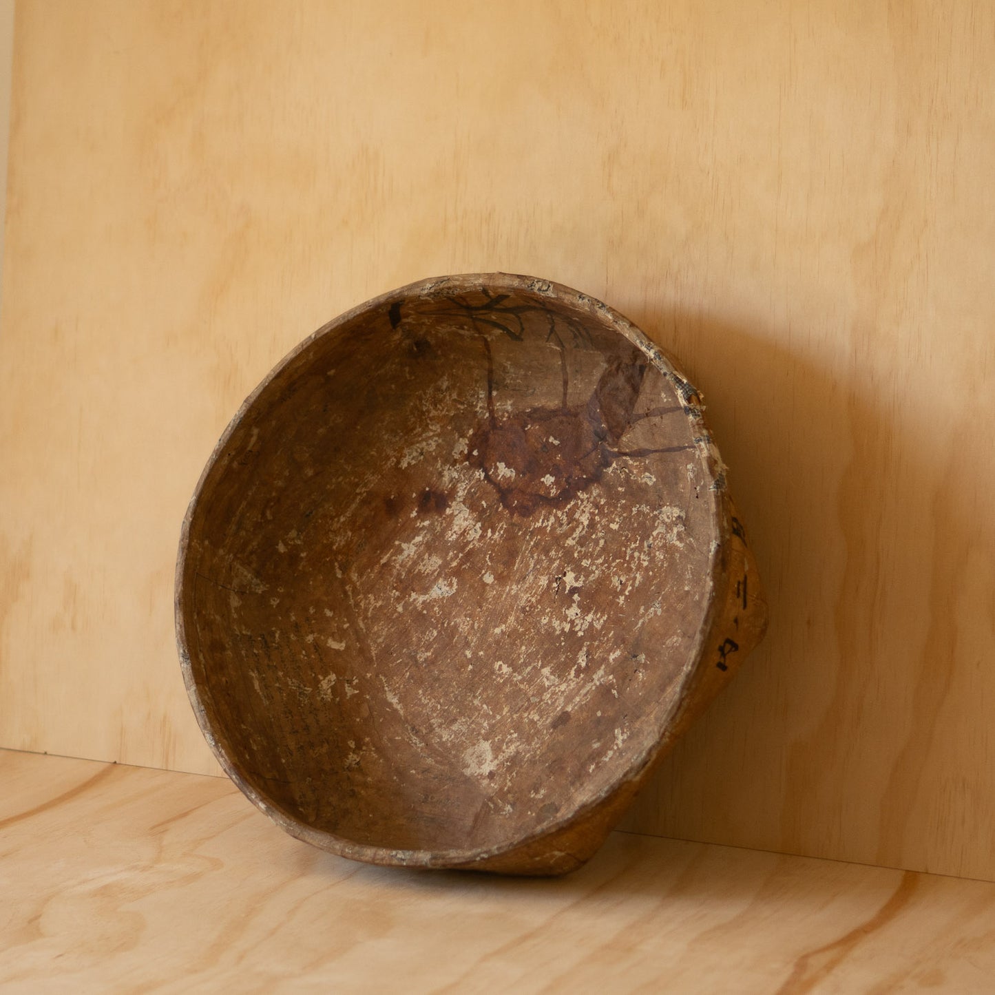 Antique Japanese Paper covered basket - Ikkan bari