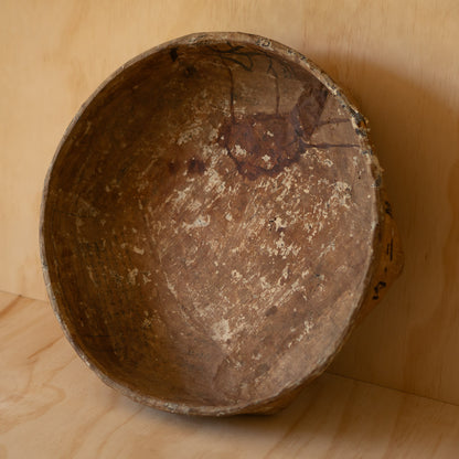Antique Japanese Paper covered basket - Ikkan bari