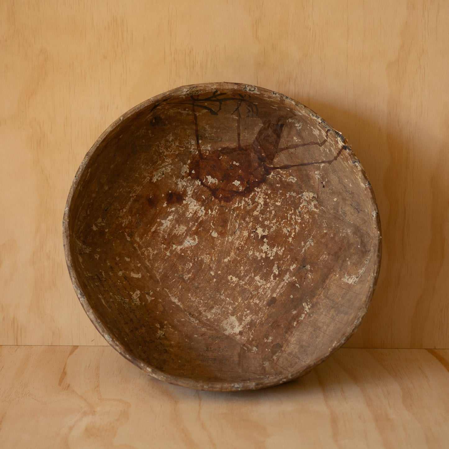 Antique Japanese Paper covered basket - Ikkan bari
