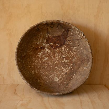 Antique Japanese Paper covered basket - Ikkan bari