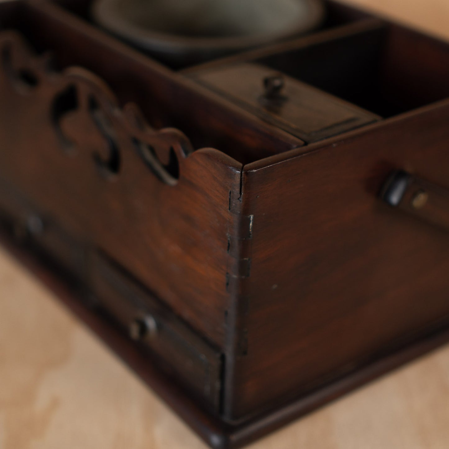 Antique Japanese Rosewood Tabako Bon - Incense Box