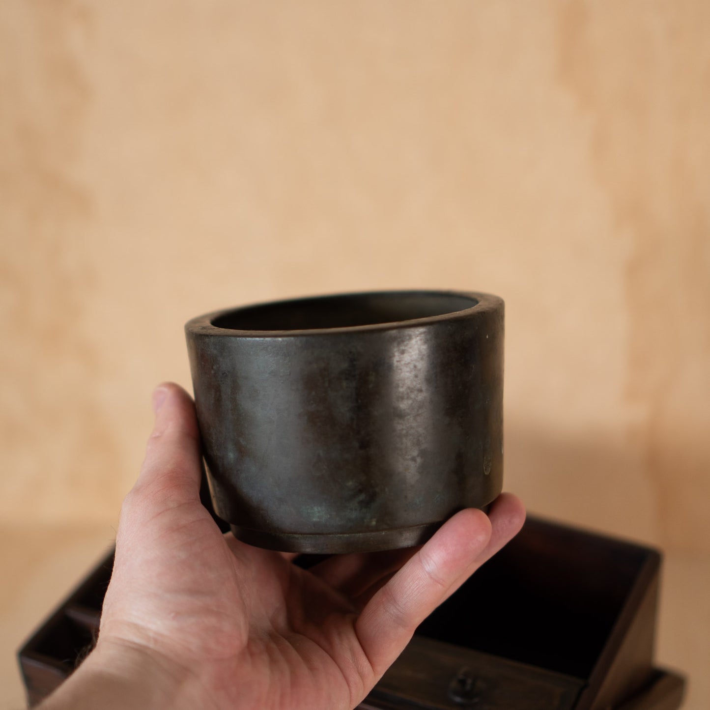 Antique Japanese Rosewood Tabako Bon - Incense Box