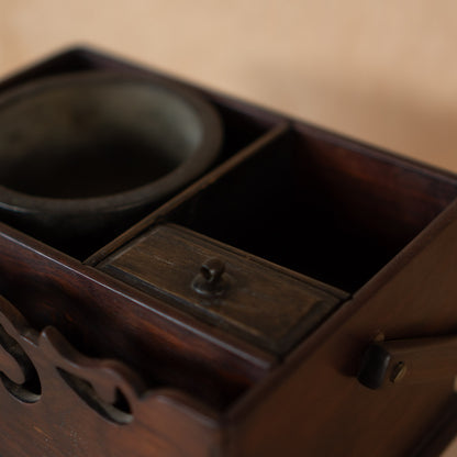 Antique Japanese Rosewood Tabako Bon - Incense Box