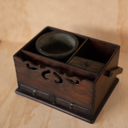 Antique Japanese Rosewood Tabako Bon - Incense Box