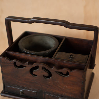 Antique Japanese Rosewood Tabako Bon - Incense Box