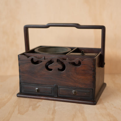 Antique Japanese Rosewood Tabako Bon - Incense Box