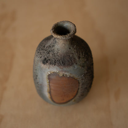 Vintage Japanese Bizen Ceramic Tokkuri Sake Bottle Vase