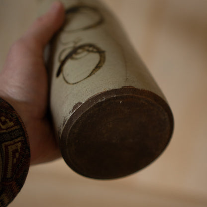 Antique Japanese Seto Ceramic slender Sake Bottle Tokkuri