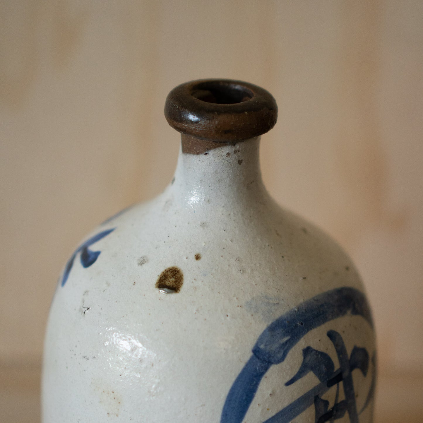 Antique Japanese Ceramic Kayoi-Tokkuri Sake Bottle - Yorozuya Saketen